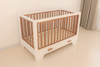 Stylish Contrast Color Design Crib with Drawer – Perfect for Modern Nurseries & Easy Storage Solutions