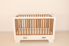 Stylish Contrast Color Design Crib with Drawer – Perfect for Modern Nurseries & Easy Storage Solutions