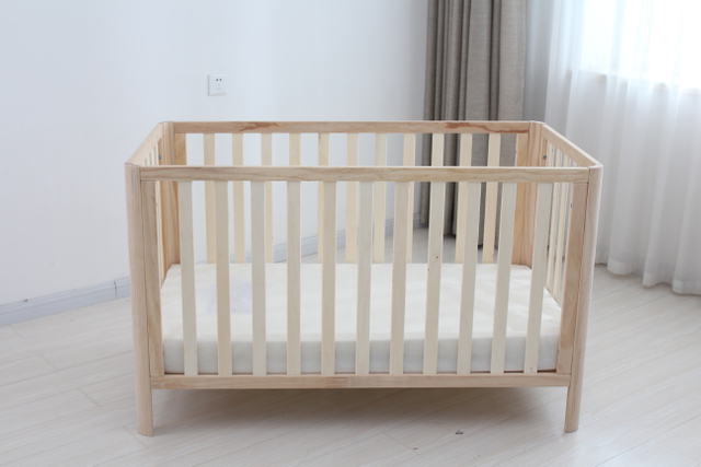 Auready Wood Linear Baby Crib - Convertible Wooden Crib with Adjustable Mattress Height | Safe & Stylish Nursery Bed for Infants
