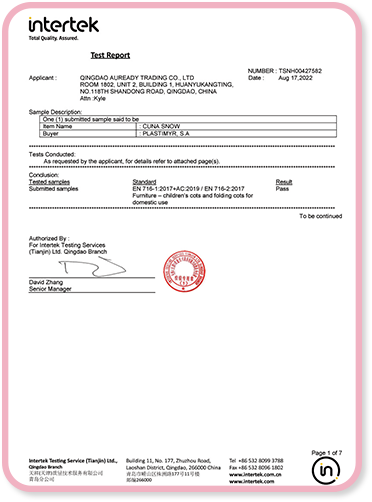 Nursery Furniture Safety Certification
